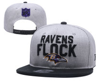 NFL Baltimore Ravens Grey Snapback Hats--YD