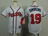 MLB Kids Jersey Atlanta Braves #19 simmons white Jersey