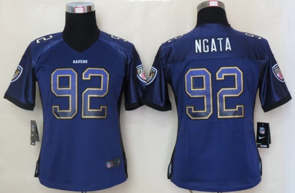 Women 2013 NEW Nike Baltimore Ravens 92 Ngata Drift Fashion Purple Elite Jerseys