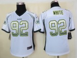 Women 2013 NEW Nike Green Bay Packers 92 White Drift Fashion White Elite Jerseys