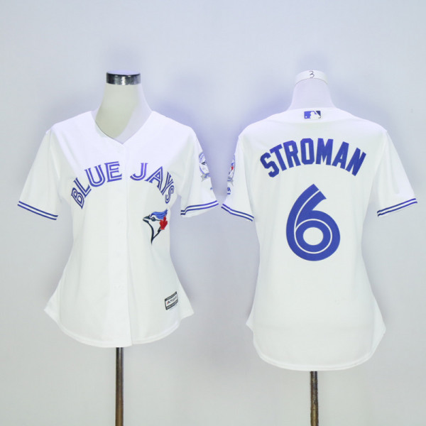 Womens MLB Toronto Blue Jays #6 Stroman White Jersey