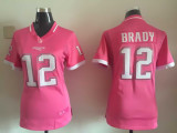 Womens NFL New England Patriots #12 Brady Pink Bubble Gum Jersey