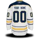 White Jersey, Buffalo Sabres #00 Your Name Road Edge Custom NHL Jersey