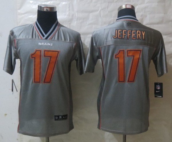 Youth 2013 NEW Nike Chicago Bears 17 Jeffery Grey Vapor Elite Jerseys