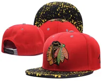 NHL Chicago Blackhawks Red Color Snapback Hats--GS