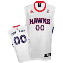 White Jersey, Atlanta Hawks #00 Your Name Home Custom NBA Jersey
