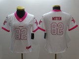 Women NFL Dallas Cowboys #82 Witten White Pink Color Rush Jersey