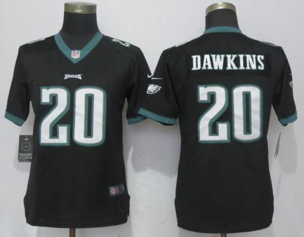 Women NFL Philadelphia Eagles #20 Dawklns Black Vapor Untouchable Jersey