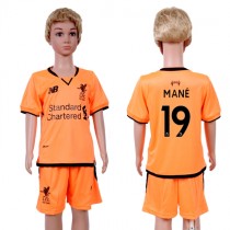2017 Soccer Club Liverpool #19 Mane Away Kids Jersey