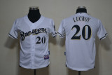 MLB Milwaukee Brewers #20 Lucroy Kids Jersey - White