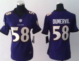 Women Nike Baltimore Ravens 58 Elvis Dumervil Purple NFL Jersey