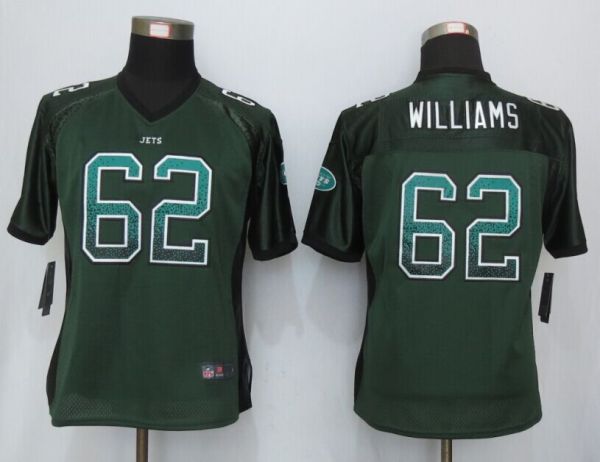 Women  New Nike New York Jets 62 Williams Drift Fashion Green Elite Jerseys