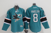 NHL San Jose Sharks #8 Pavelski Green Youth Jersey with C Patch