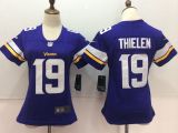 Womens NFL Minnesota Vikings #19 Thielen Purple Jersey