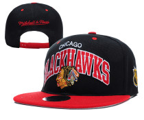 NHL Chicago Blackhawks Black M&N Snapback Hats--YD
