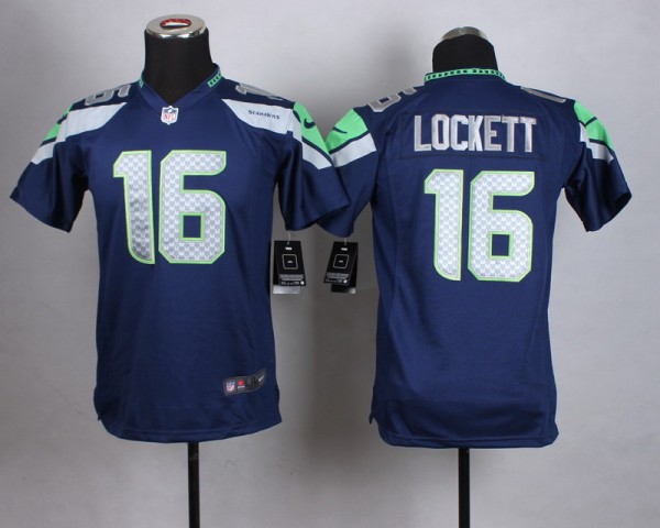 Nike Seattle Seahawks #16 Lockett Kids Blue Jersey