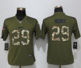 Women New Nike Kansas City Chiefs 29 Berry Green Salute To Service Limited Jersey