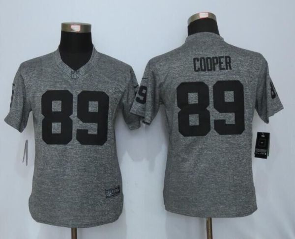 Women Nike Oakland Raiders #89 Cooper Gray Gridiron Gray Limited Jersey