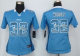 Women New Nike San Diego Charger 32 Weddle Blue Strobe Elite Jersey