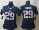 Women Nike New England Patriots 29 Blount Blue Game Jerseys