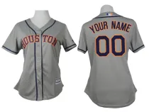 MLB Houston Astors Custom Grey Women Jersey