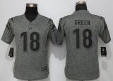 Women New Nike Cincinnati Bengals 18 Green Gridiron Gray Limited Jersey