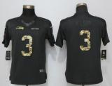 Women Nike Seattle Seahawks 3 Wilson Anthracite Salute To Service Elite Jersey