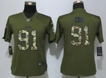 Women Nike Philadelphia Eagles 91 Cox Green Salute To Service Limited Jersey