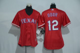 MLB Texas Rangers #12 Odor Red Women Jersey