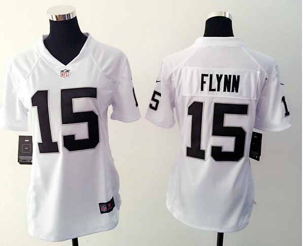 Womens Nike Oakland Raiders #15 Flynn White Jersey