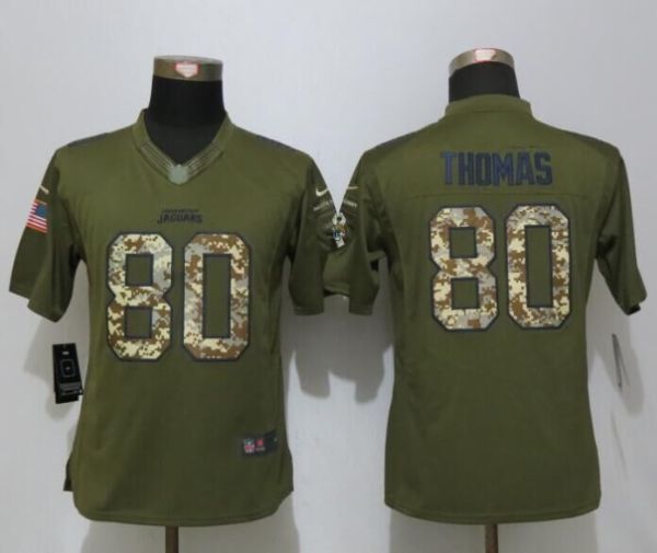 Women Nike Jacksonville Jaguars 80 Thomas Green Salute To Service Limited Jersey