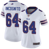 Womens Buffalo Bills #64 Incognito White Jersey