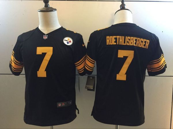 NFL Pittsburgh Steelers #7 Roethlisberger Color Rush Kids Jersey