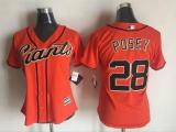 Womens San Francisco Giants #28 Posey Orange Jersey