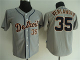 MLB Detroit Tigers #35 Justin Verlander Grey Kids Jersey