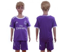 2016 Soccer Real Madrid Blank Away Kids Jersey
