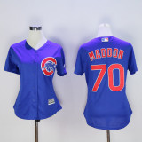 MLB Chicago Cubs #70 Maddon Blue Women Jersey