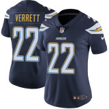 Womens San Diego Chargers #22 Verrett Blue Vapor Limited Jersey