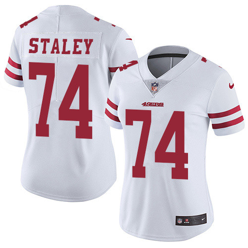 Womens San Francisco 49ers #74 Staley White Jersey