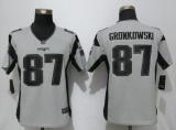 Women New Nike New England Patriots 87 Gronkowski Nike Gridiron Gray II Elite Jersey