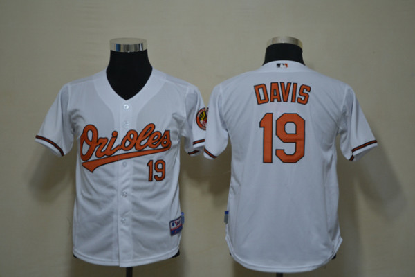 MLB Baltimore Orioles #19 Davis Kids Jersey White