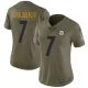 Womens Pittsburgh Steelers #7 Roethlisberger Olive Salute to Service Limited Jersey