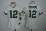 White Aaron Rodgers Limited Nike Women Green Bay Packers #12 Jersey