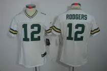 White Aaron Rodgers Limited Nike Women Green Bay Packers #12 Jersey
