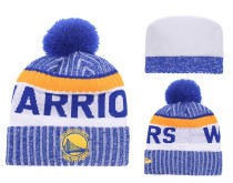 NBA Golden State Warriors Blue White Beanie--YD
