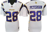 white #28 Peterson Minnesota Vikings women NIKE jersey