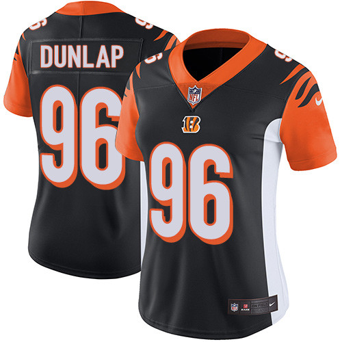 Womens NFL Cincinnati Bengals #96 Dunlap Black Vapor Limited Jersey