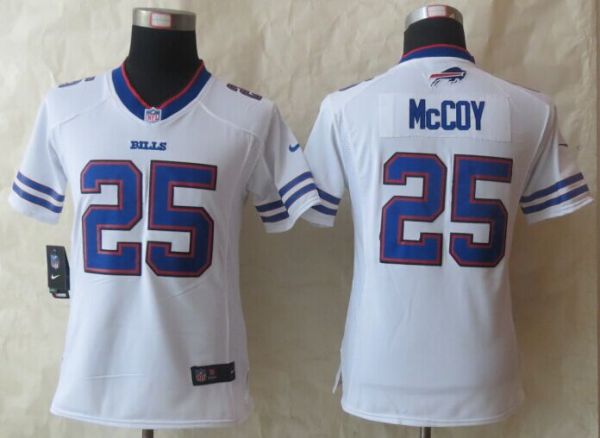 Women New Nike Buffalo Bills 25 McCoy White Limited Jerseys