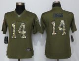 Women New Nike Minnesota Vikings 14 Dlggs Green Salute To Service Limited Jersey