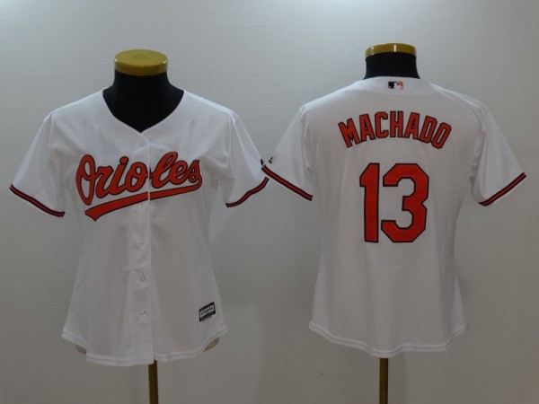 Womens MLB Baltimore Orioles #13 Machado White Jersey